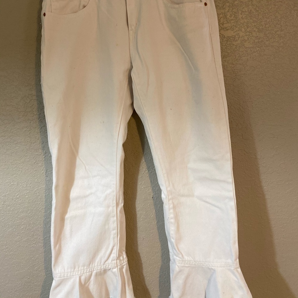 Zara flare leg white jeans